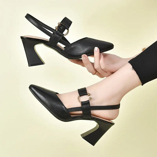 Nuevo estilo de verano] sandalias sencillas de tacón alto para mujer
